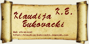 Klaudija Bukovački vizit kartica
